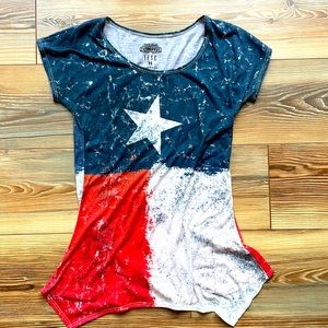 Texas Flag Print T-Shirt (Sz M)